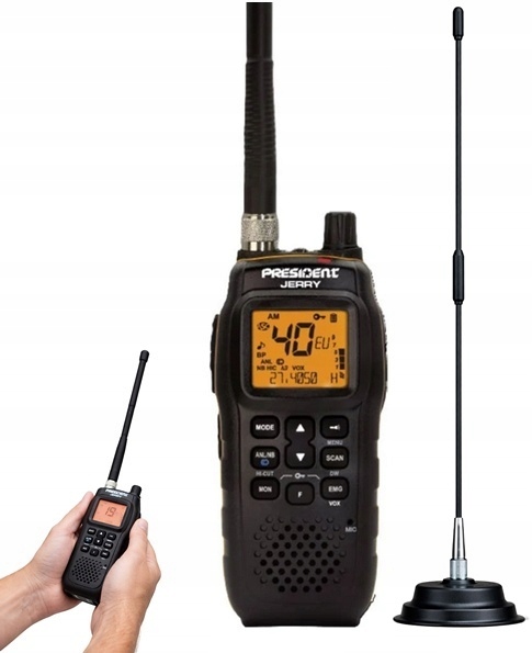 Rádio Cb President Jerry Ručné Asc Konektor 12V Magnsová Anténa Florida