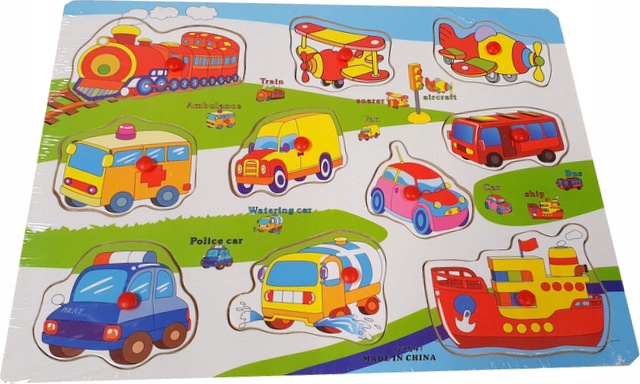 

Drewniane Puzzle Z Uchwytami Układanka Edukacyjna