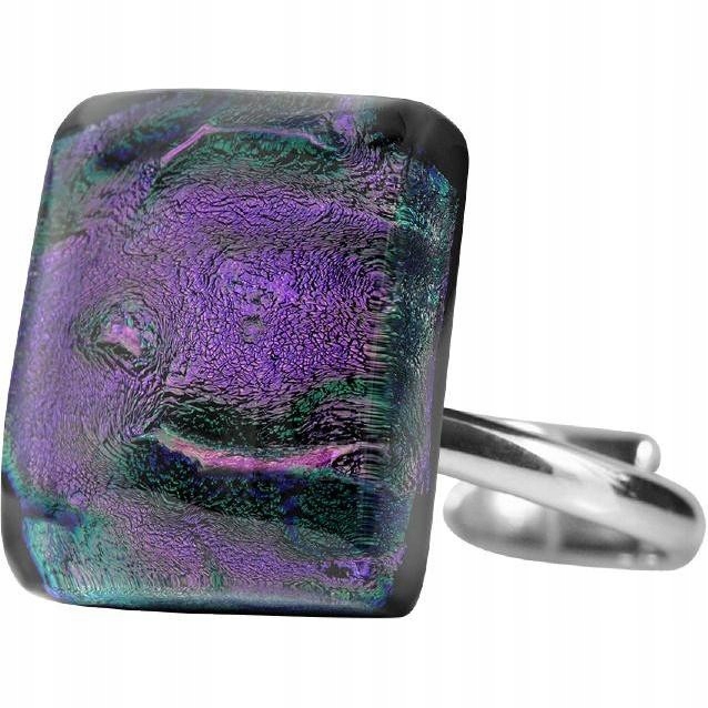 Prstýnek Harf fialový sklo murano dámský univerzální