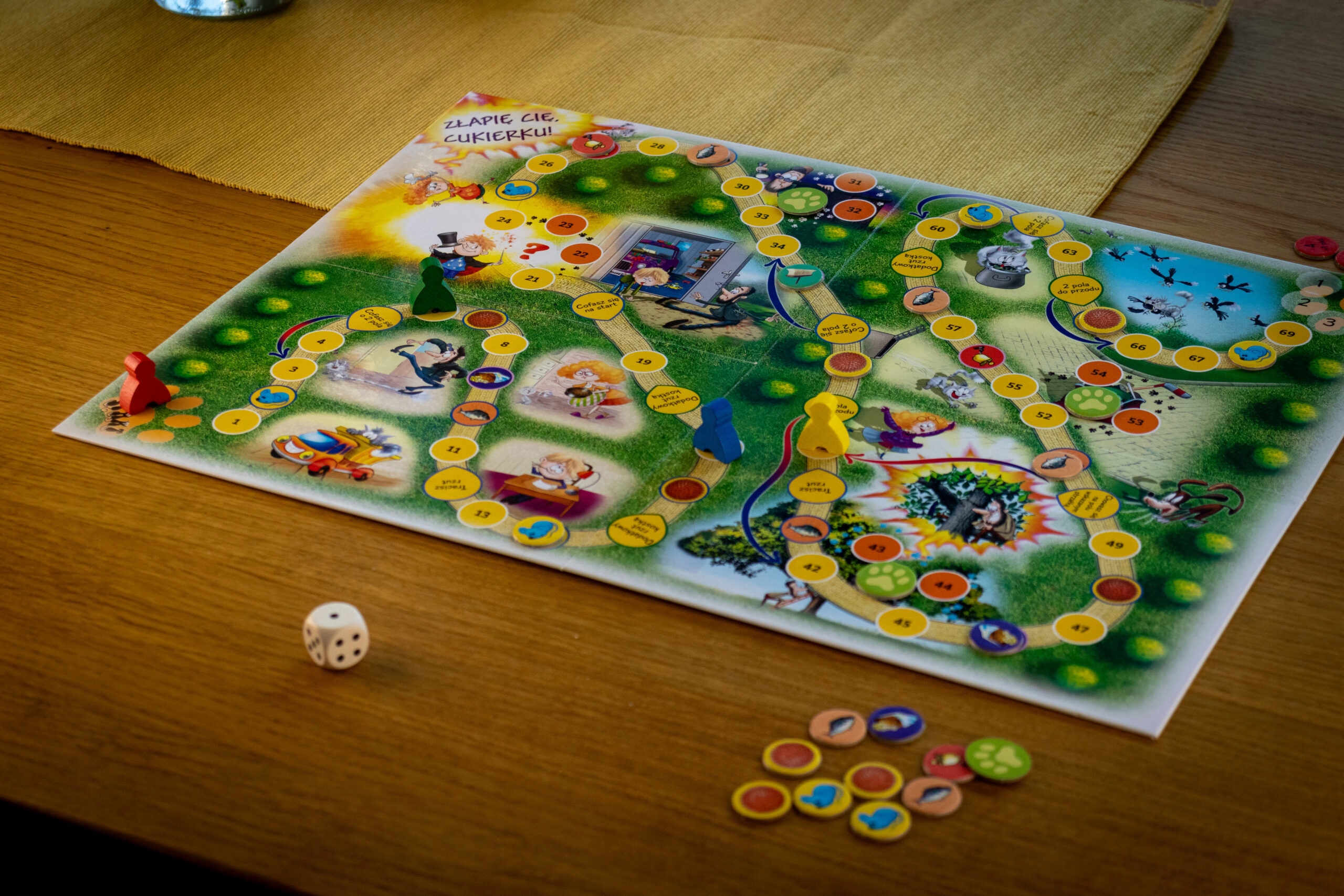 Dwie gry planszowe Złapię cię Cukierku Ty łobuzie Ilustrator Dariusz Wanat