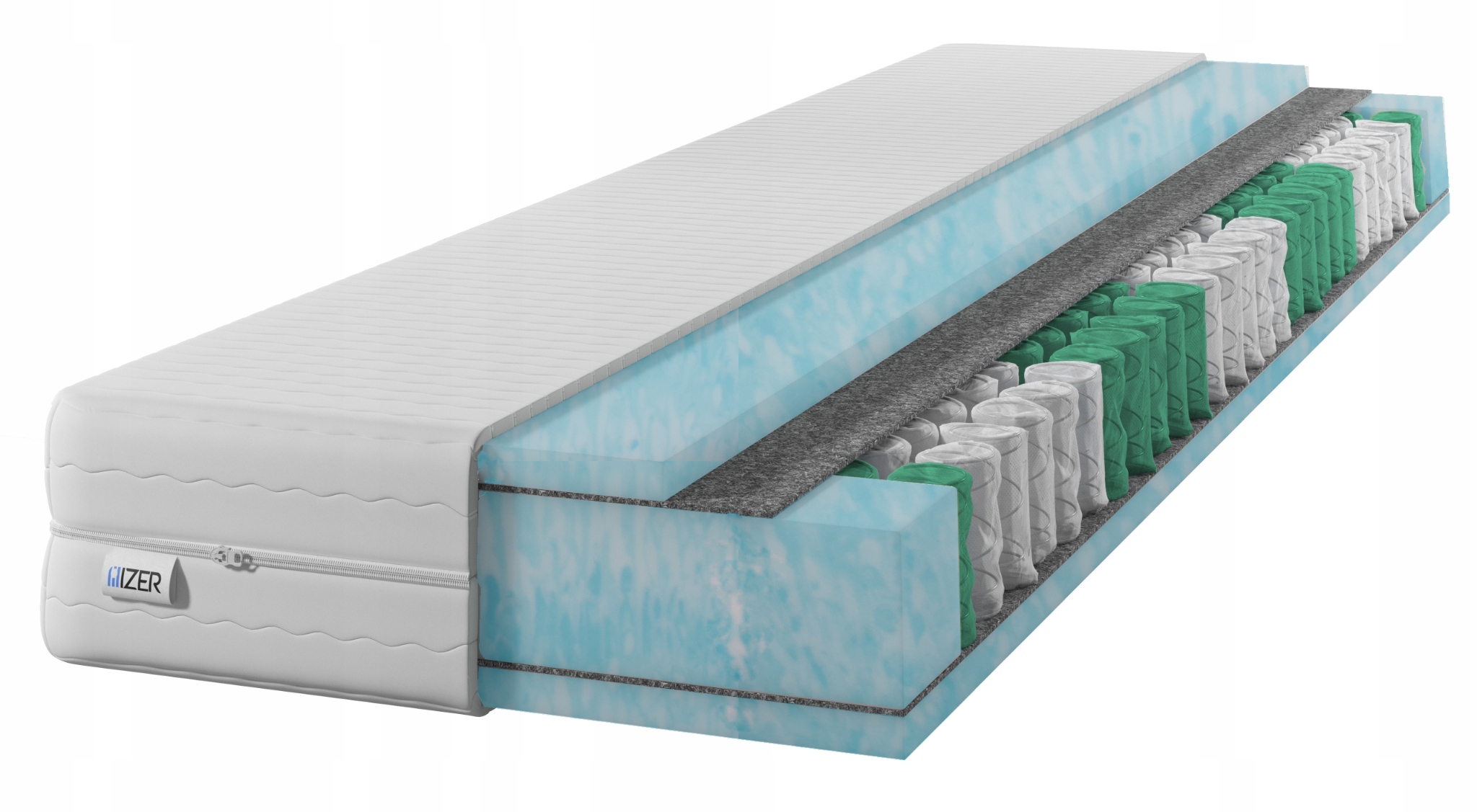 Matrace 100x200 s taštičkovými pružinami, 7zónová, Gold Aqua 20cm H3