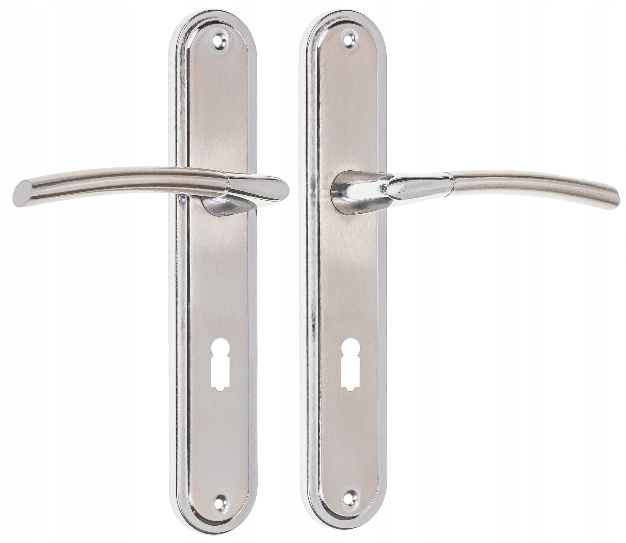 

Gjm Klamka Presto satyna/chrom szyld klucz 72mm