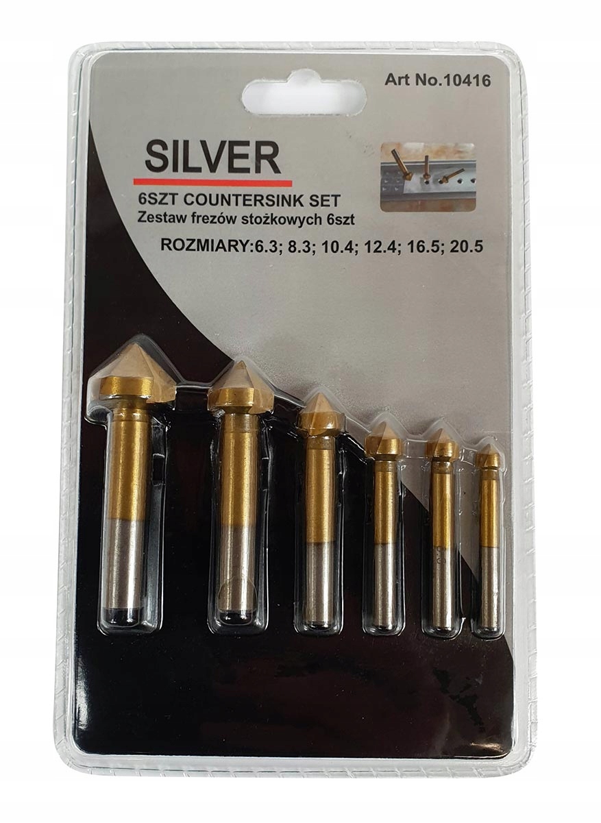 

Zestaw Frezów Stożkowych 6 Szt Pogłębiacz Frezy