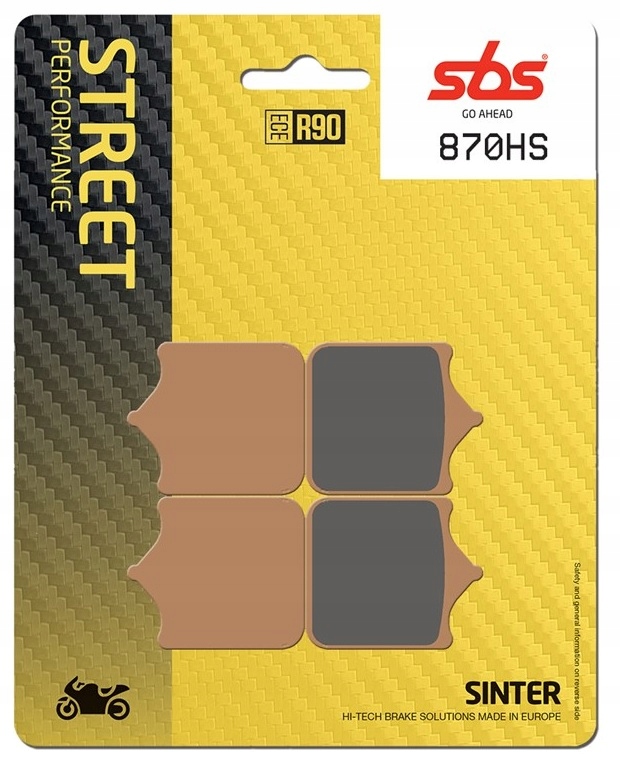 870HS - КОЛОДКИ ВЕТЧИНЫ ПЕРЕДНИЕ SBS BMW S 1000 RR ABS 2009-2015