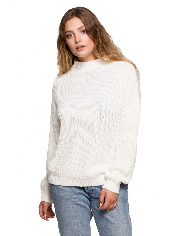 

Eu S/m BK078 Sweter z półgolfem - ecru Eu S/m