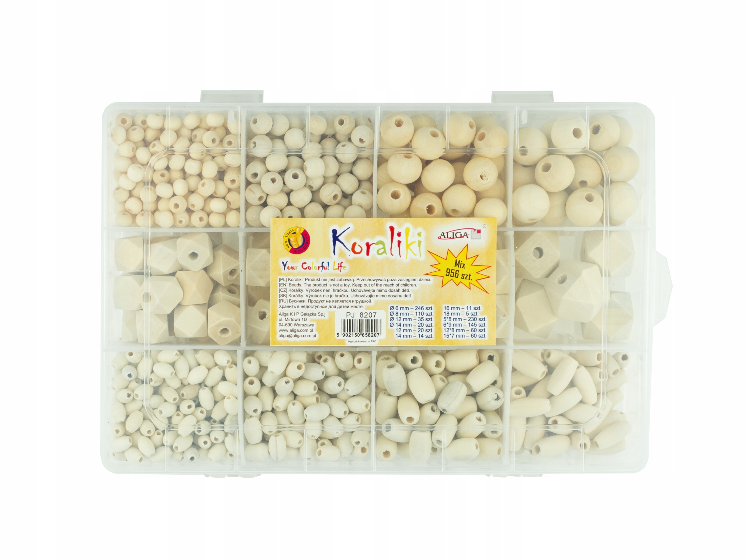 Korály Dřevěné kuličky Sada pro Makramy v krabičce