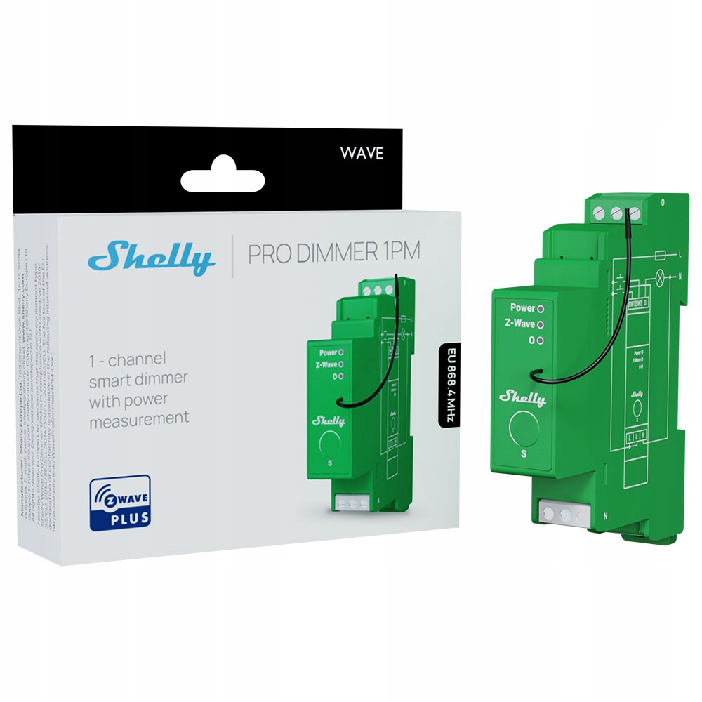 SHELLY Wave Pro Dimmer 1PM 1-kanałowy sterownik do sterowania oświetleniem z pomiarem mocy — 4