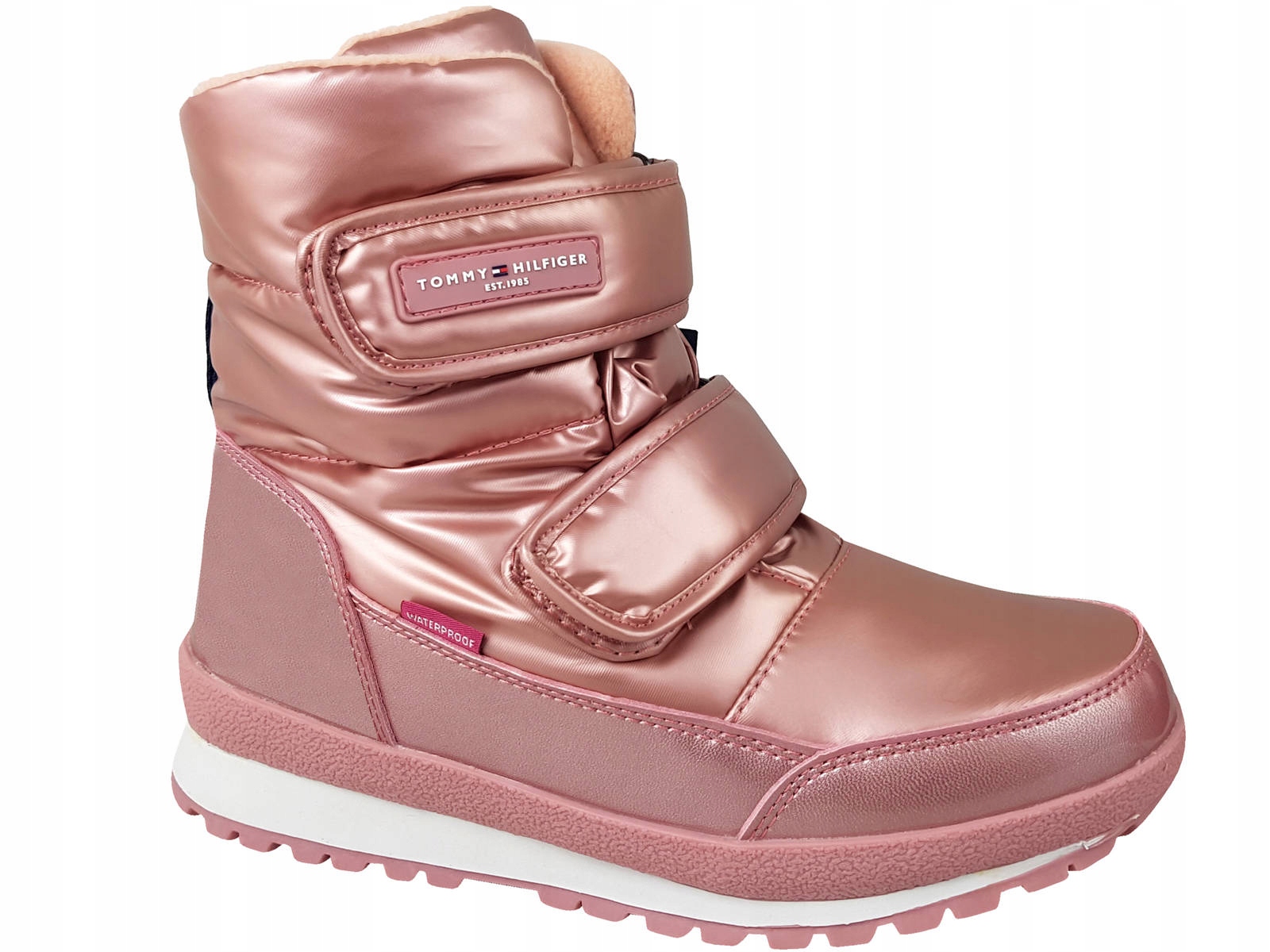 Tommy Hilfiger Śniegowce T3A5 32434 1485341 Buty Ocieplane Różowe Na Rzepy