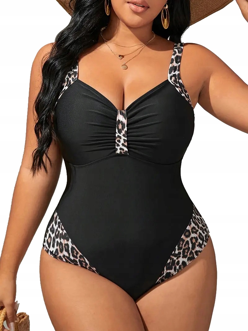 STRÓJ KĄPIELOWY JEDNOCZĘŚCIOWY PLUS SIZE PANTERKA ROZM 52 (PS16-4)