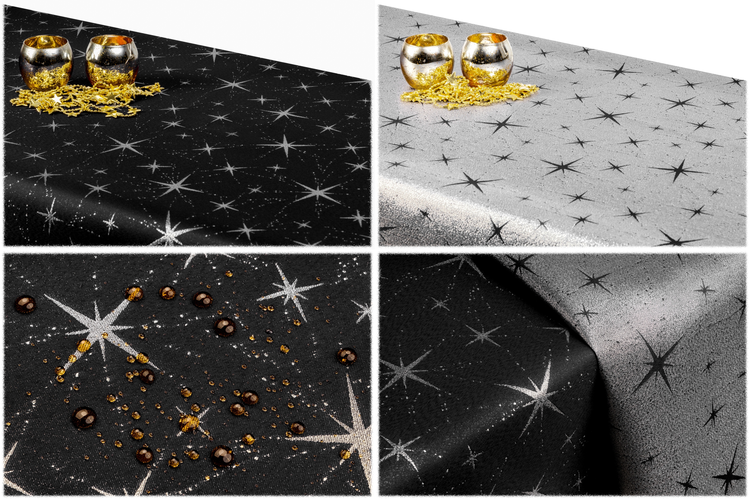 

obrus Dwustronny 180x280 Czarny meteor Srebrny