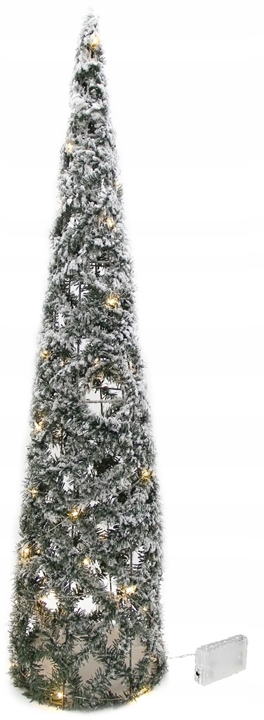 CHOINKA OŚNIEŻONA STOŻEK z 40x LED 80cm wys.