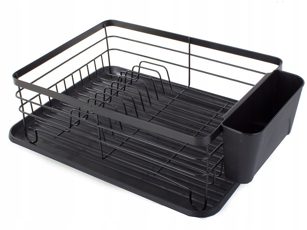 Odkapávač na nádobí černý kovový čtvercový