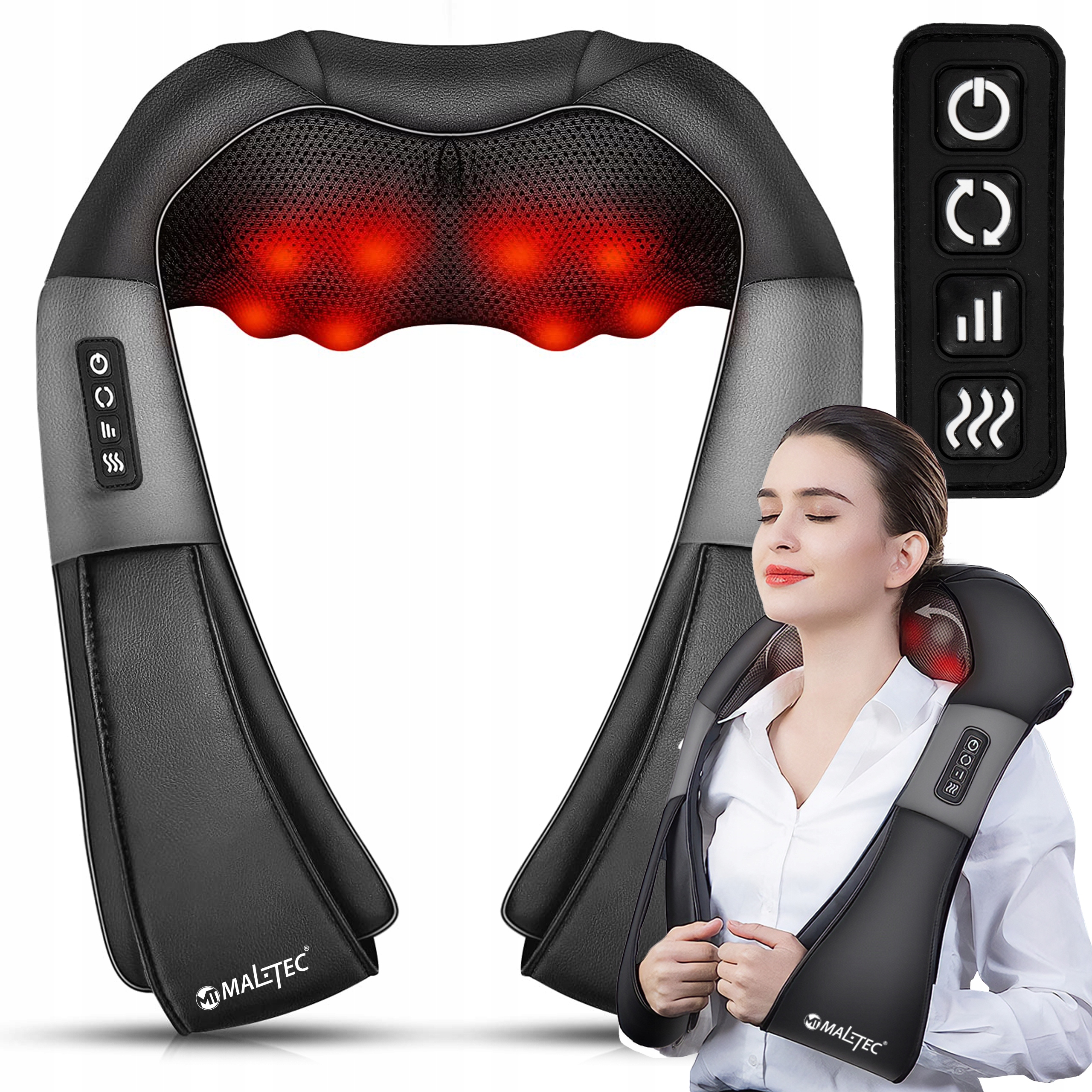 MASAŻER DO SZYI KARKU CIAŁA STÓP PLECÓW SHIATSU PAS MASUJĄCY GRZEJĄCY