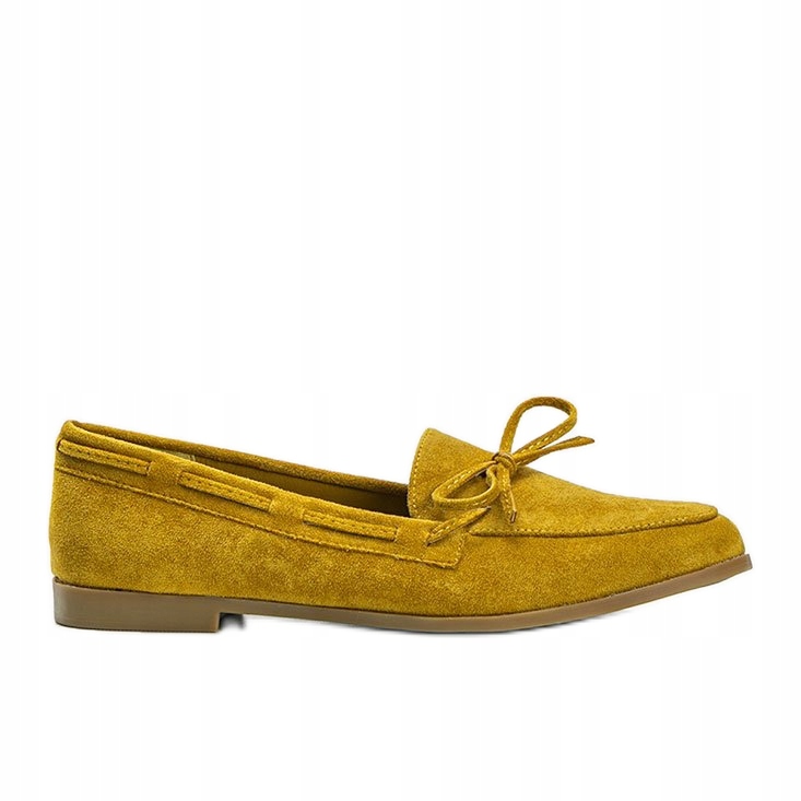 

Żółte Skóra ekologiczna Buty Mokasyny r.38
