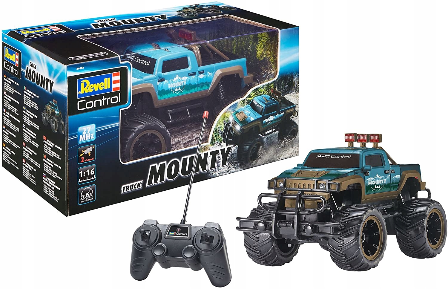Revell Rc Pickup Zdalnie Sterowany Truck Mounty 27 MHz 1:16 Blue 24472