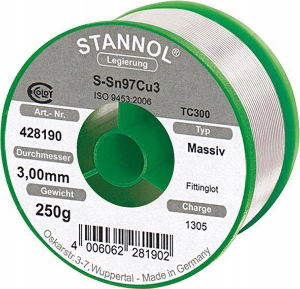 Pájka pro trubkové spojky 428190 250 g Ø3 mm Stannol