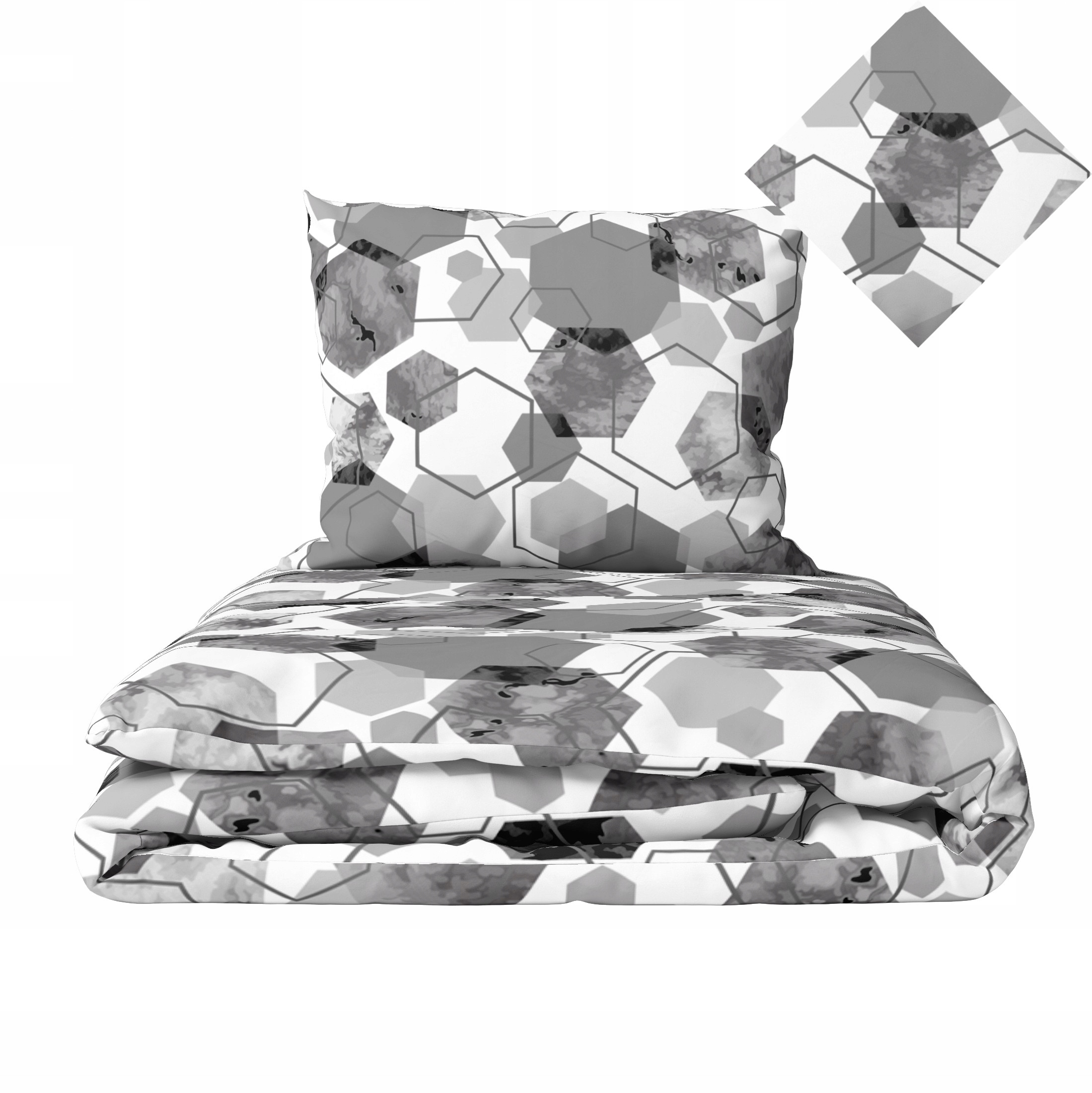 Sada Povlečení 160x200 2x70x80, 100% Bavlna, 140 g/m2, vzor: 1652 šedá