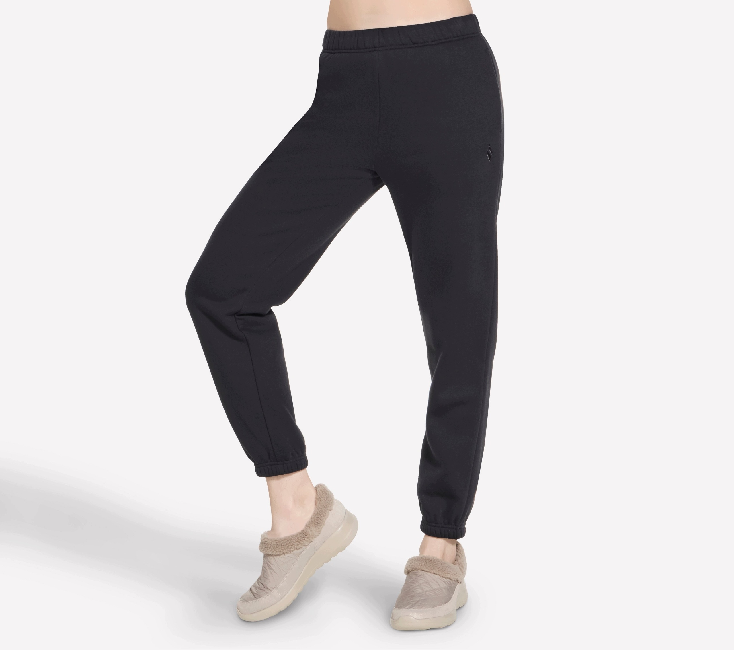 Dámské kalhoty Skechers Fleece Jogger černé PT369 Blk