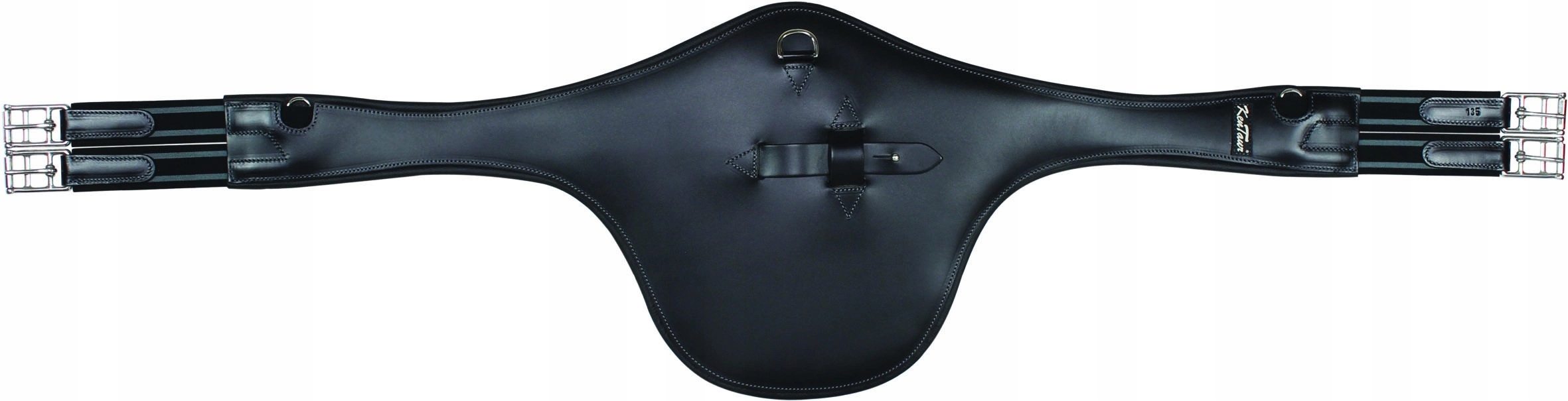 KenTaur kožený pásek s zástěrou Cassis černý 125 cm