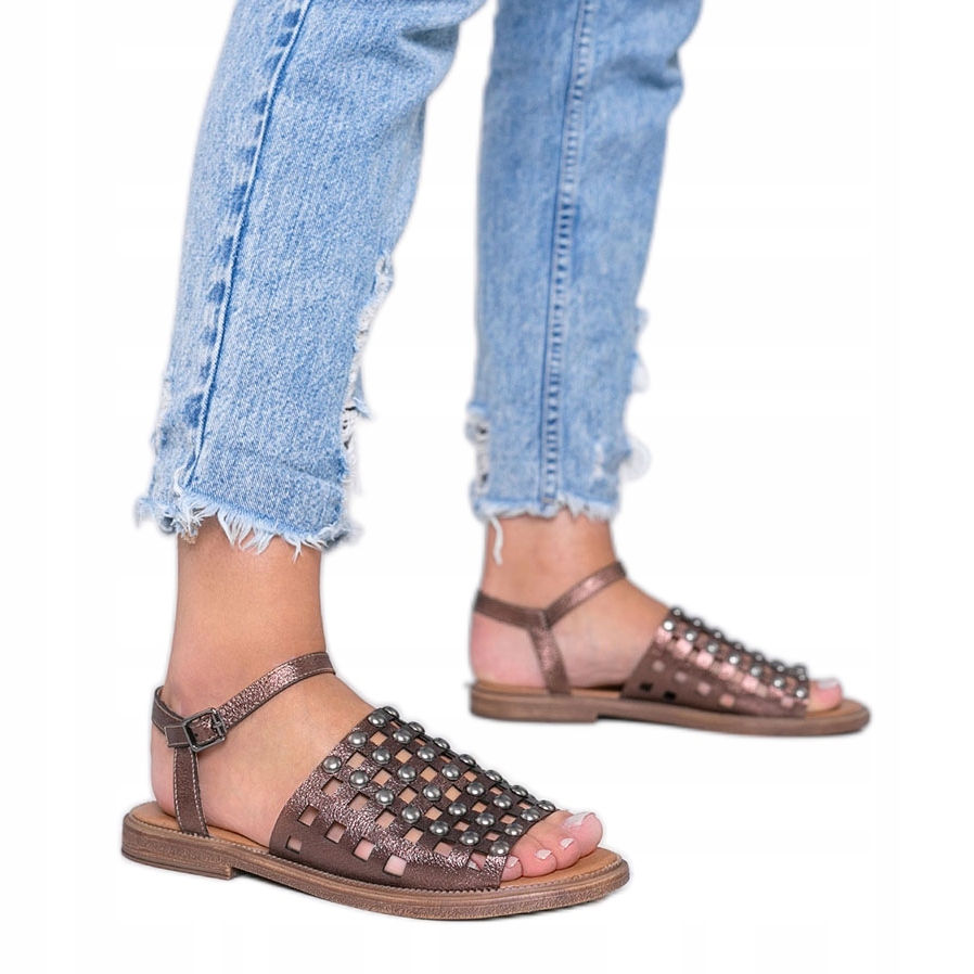 

Brązowe Skóra ekologiczna Buty Sandały r.41