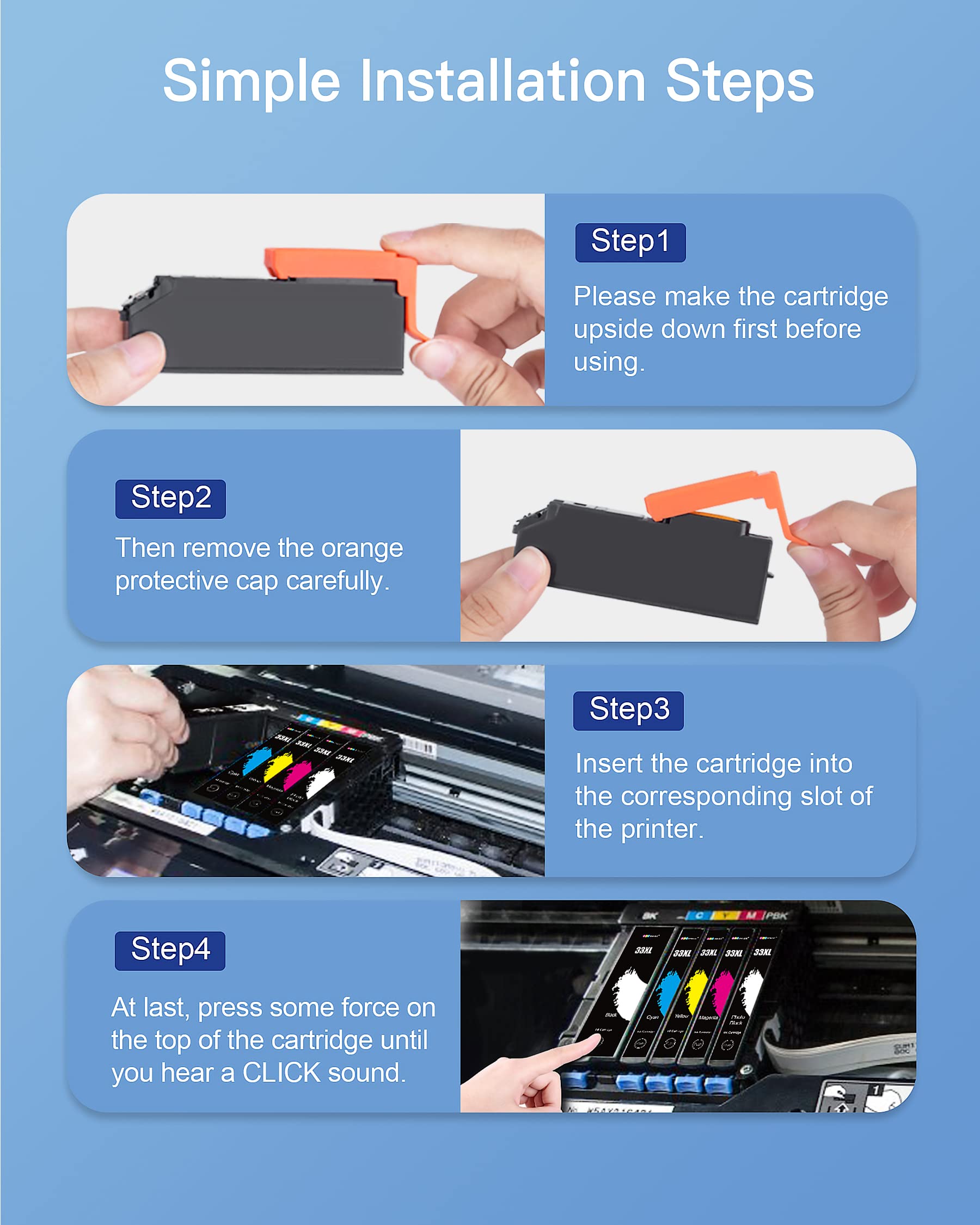 GPC IMAGE Zestaw Tuszy Zamiennych Epson 33XL XP-540 XP-830 15 Sztuk — miniatura 5