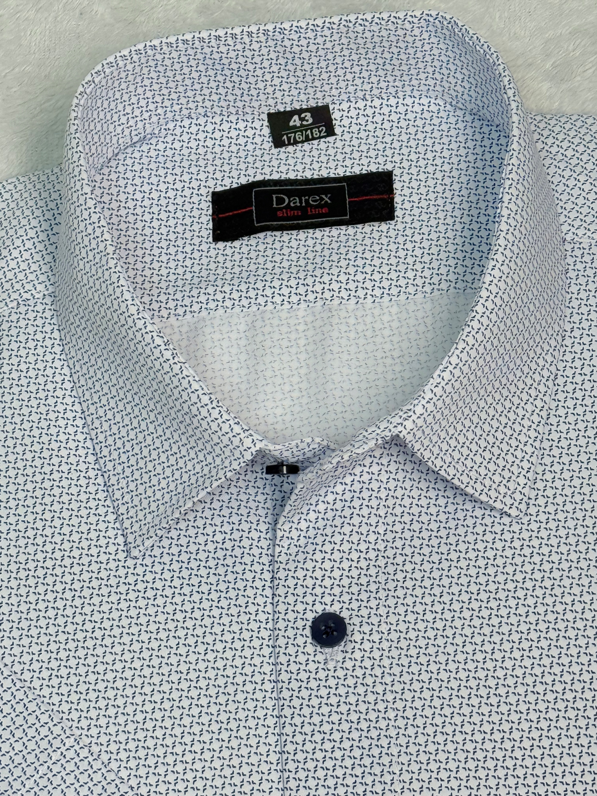 Darex pánská košile elegantní bílá vzor regular krátký rukáv 41 176/182