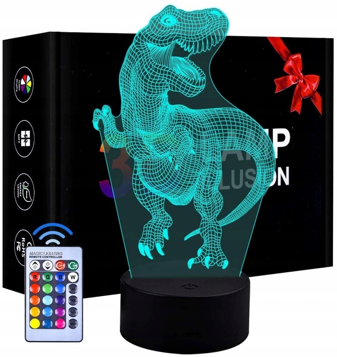 

Lampka Nocna 3D Led Dinozaur Pilot