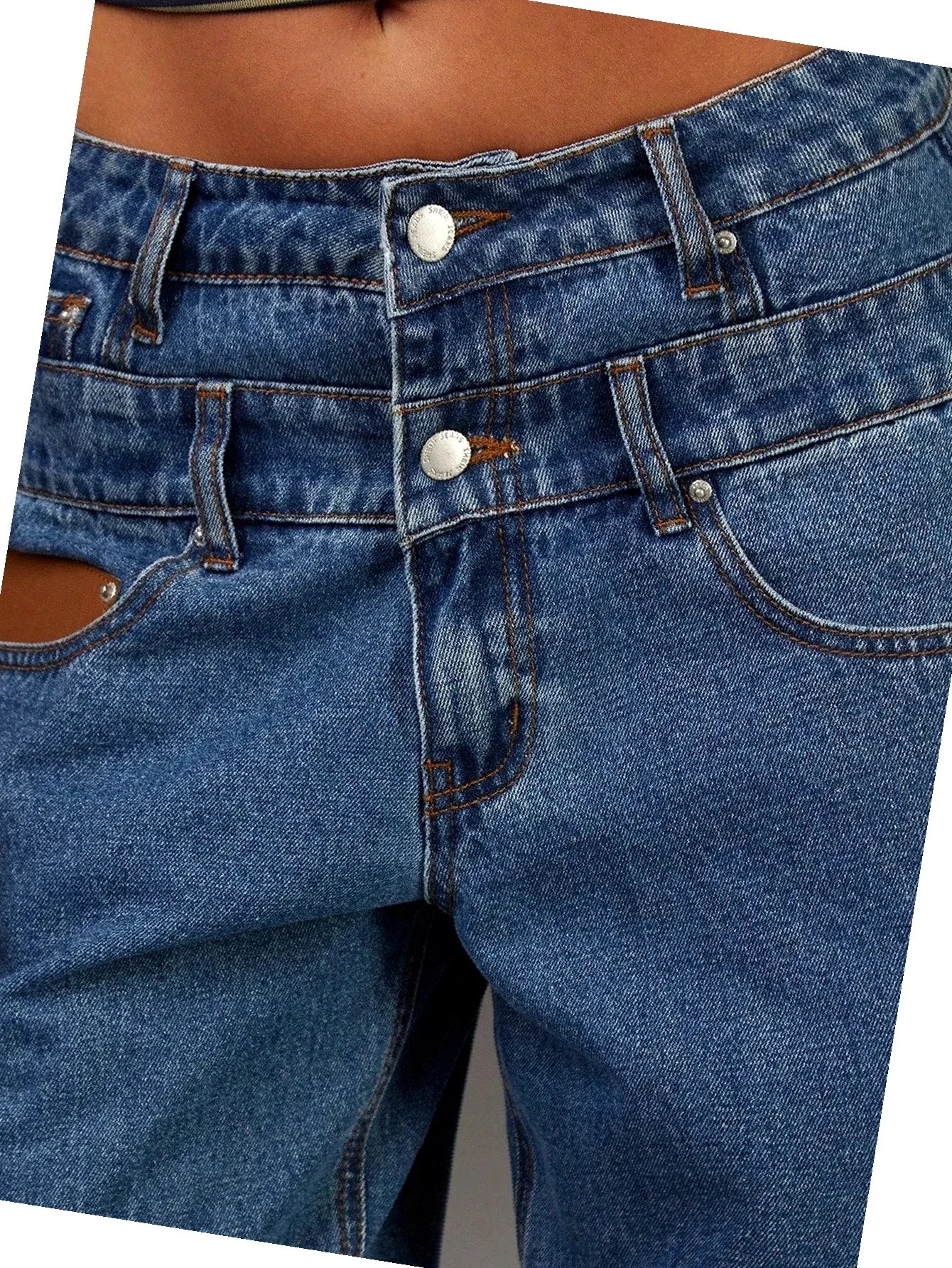 Dámské ležérní džíny Wide Leg s vysokým pasem, modré, velikost S 36