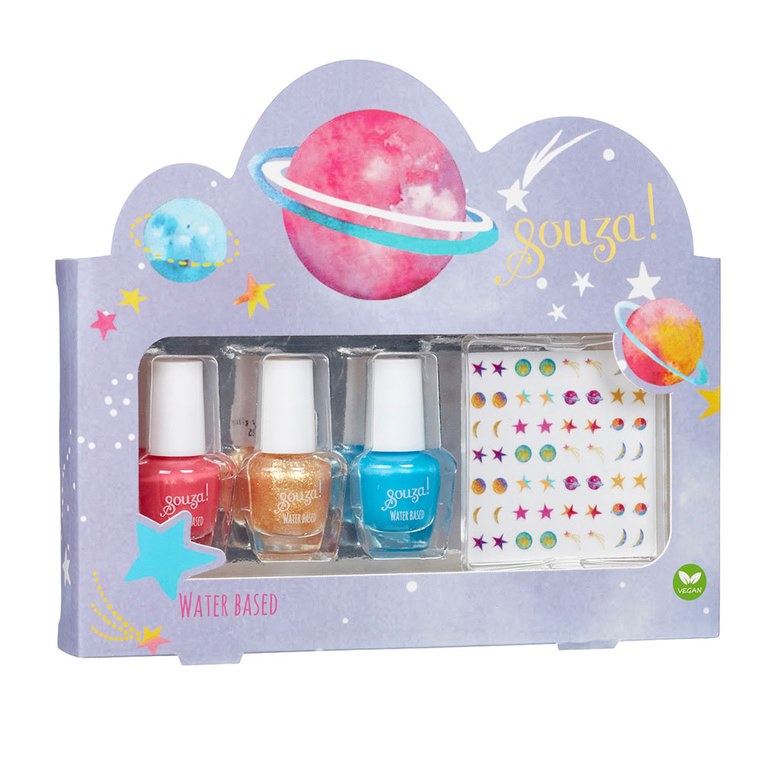 Galaxy 3 lakiery do paznokci + naklejki Souza 3+
