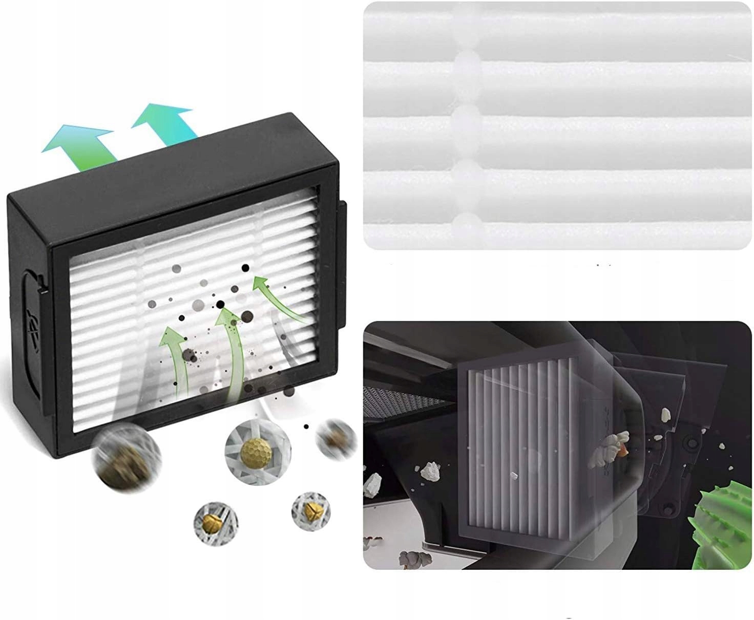 ZESTAW AKCESORIA SZCZOTKI FILTRY DO iRobot ROOMBA e5152 e5154 e5158 I6 I8 E Kod producenta 11767574