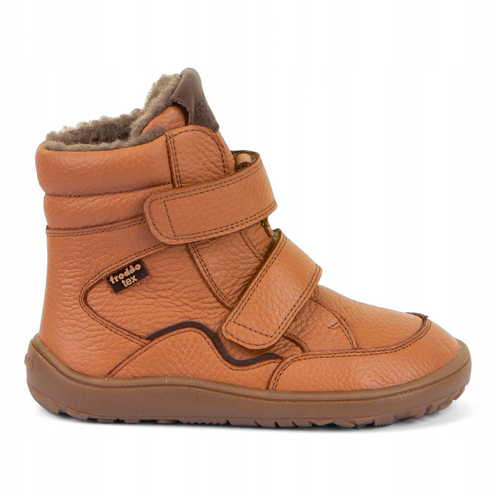 Buty barefoot zimowe dziecięce na rzepy Froddo Winter Leather Cognac 32