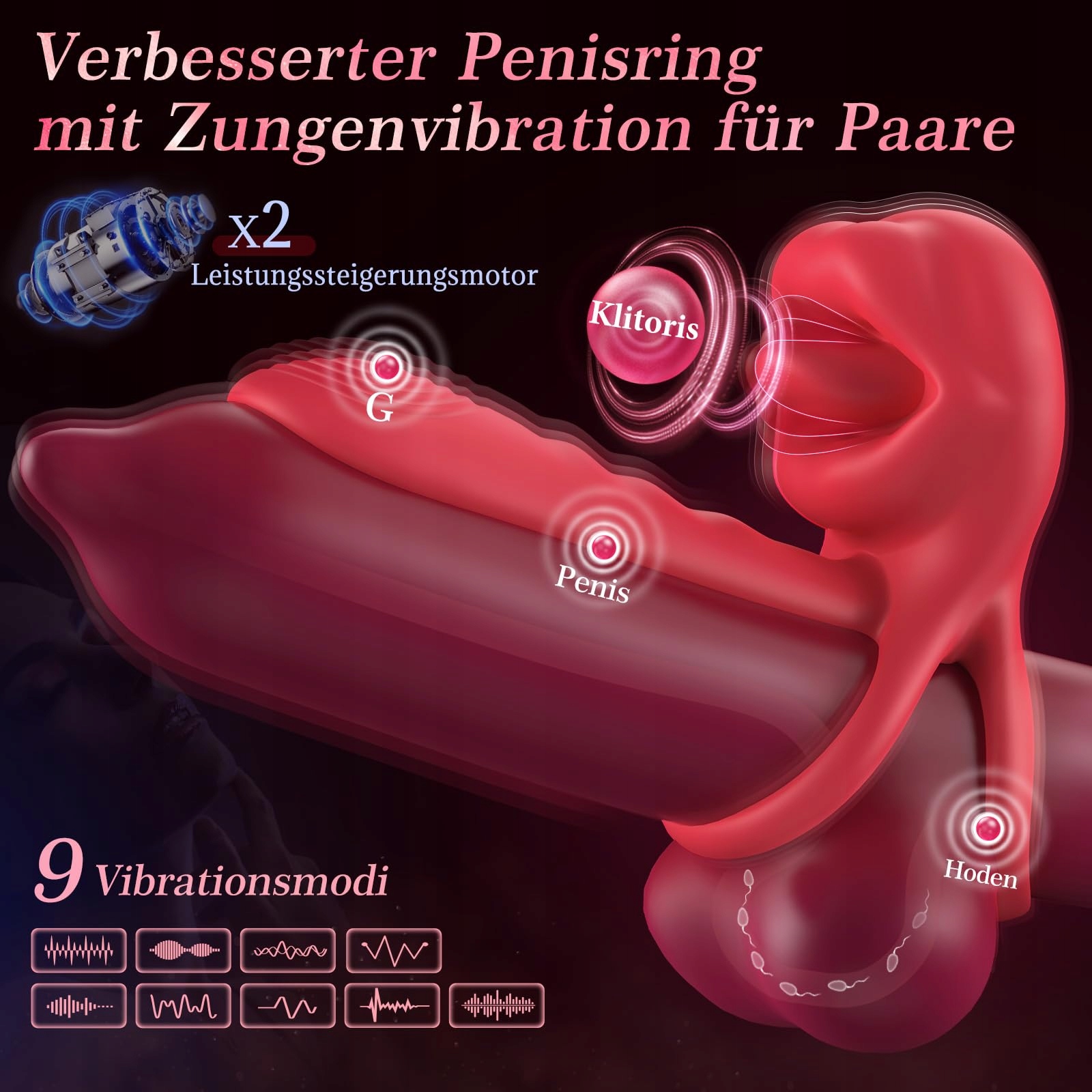 CACUOLA Wibrator Klitorisowy Dla Kobiet I Mężczyzn 9 Trybów Wibracji — miniatura 2