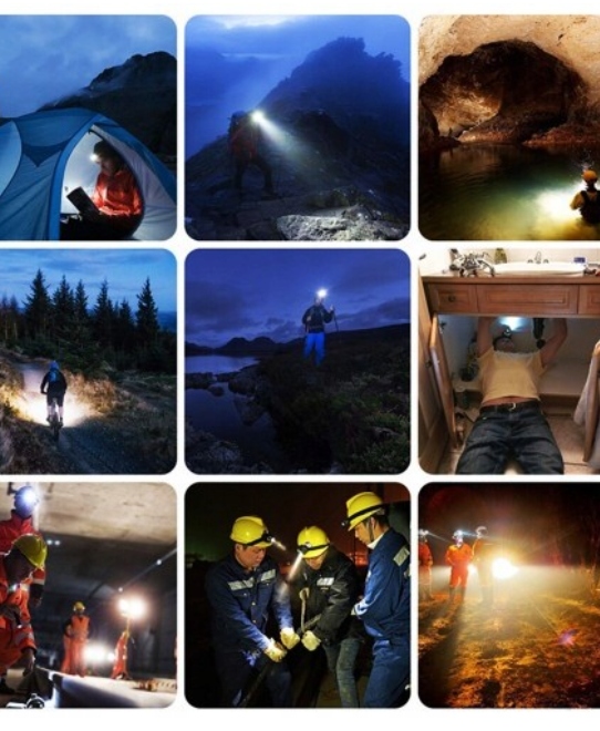 LATARKA CZOŁOWA REFLEKTOR NA GŁOWĘ CZOŁÓWKA LED Zasilanie akumulatorowe