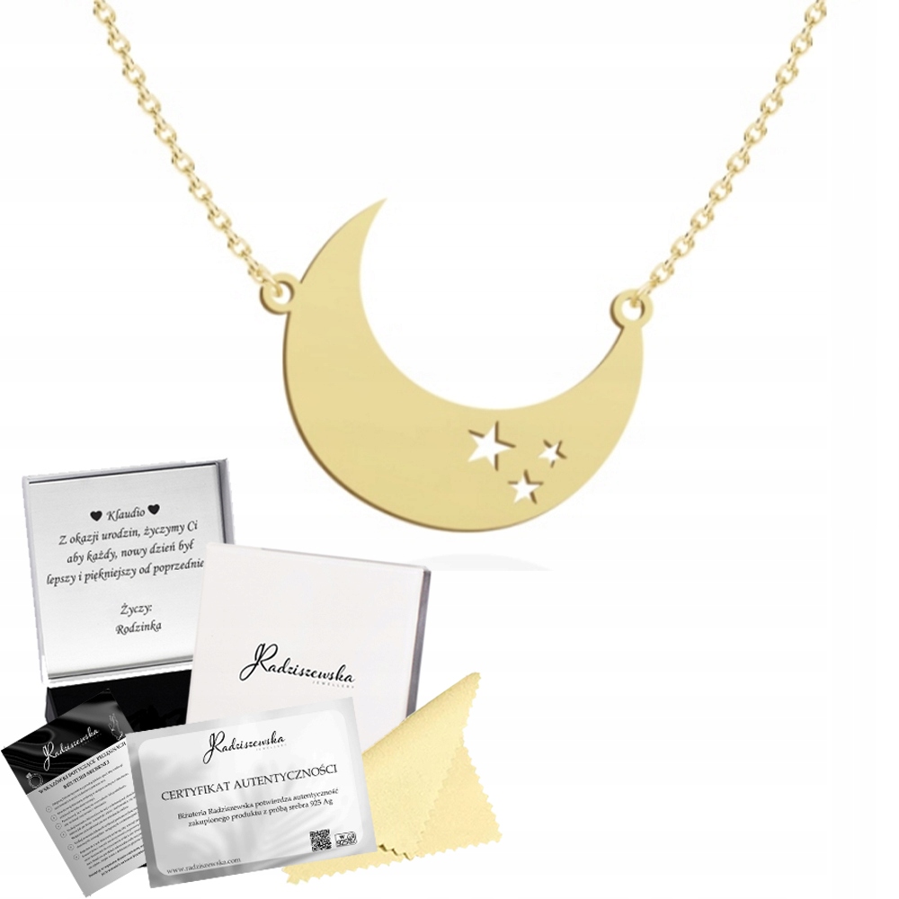 Zlatý Náhrdelník S Měsícem A Měsícem Stříbro 925 Dárek Přání Žena