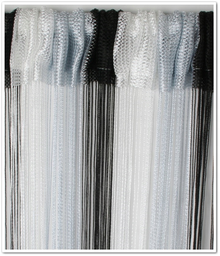 

Czarno-biała Popielata Firana Makaron 100 x 200