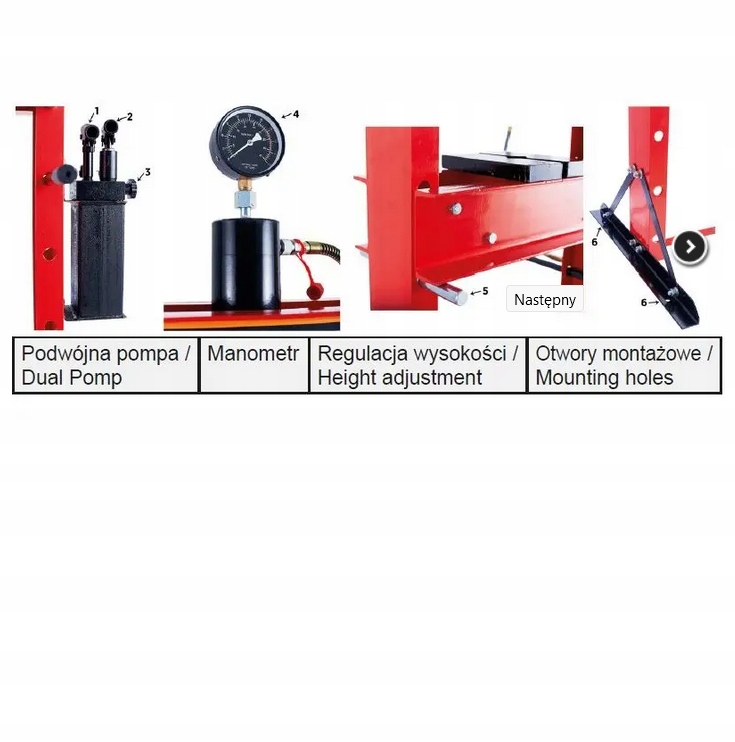 Prasa hydrauliczna dwutlokowa 50 ton EAN 5903364305772