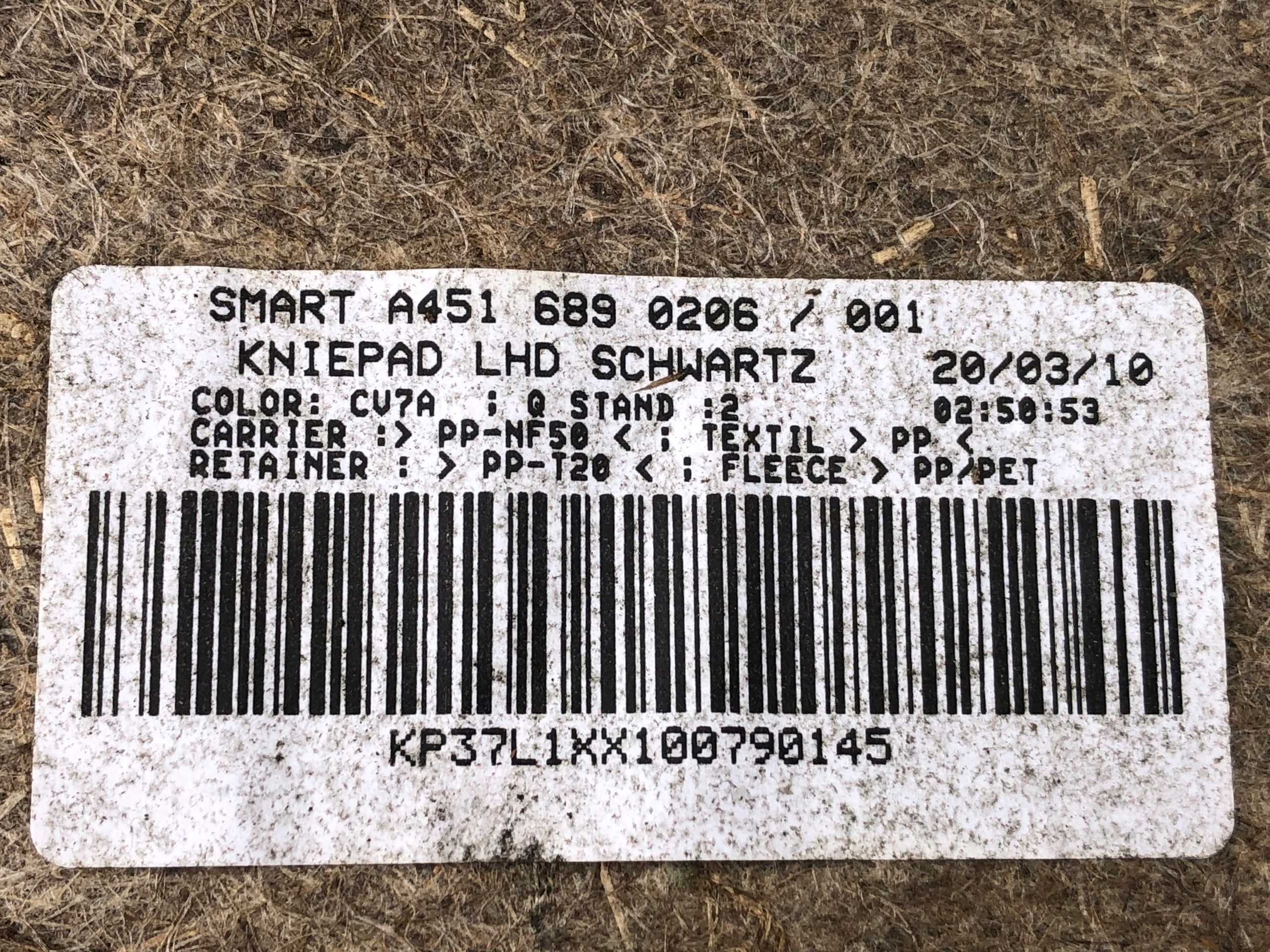 Blende Abdeckung konsole SMART FORTWO 451 A4516890206