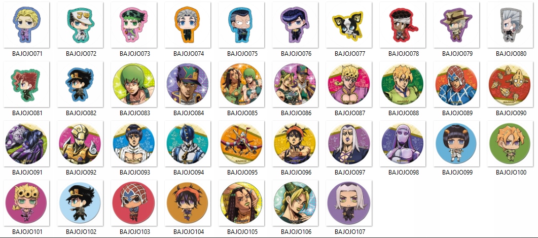 Przypinki Manga Anime JoJo's Bizarre Adventure Tematyka, motyw Anime