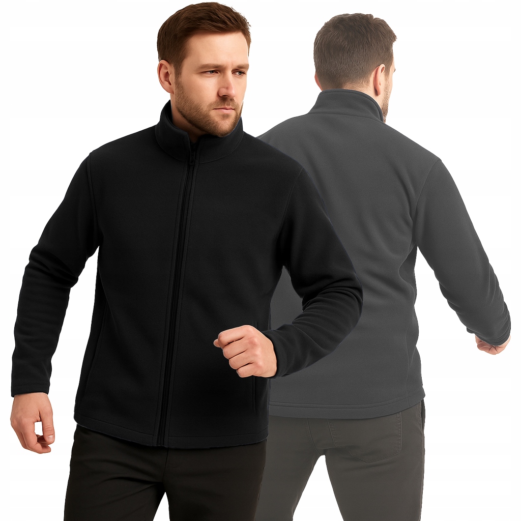 POLAR MĘSKI ROBOCZY CZARNY ROZPINANY CIEPŁY BLUZA ROBOCZA POLAROWA SPORTOWA