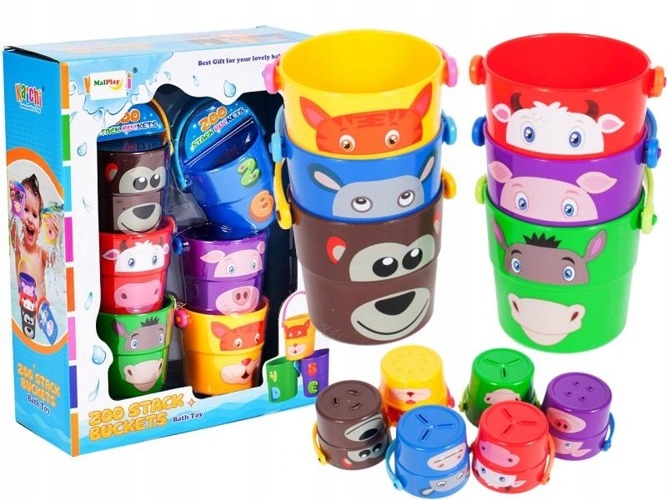 KUBECZKI WIADERKA DO KĄPIELI ZWIERZĄTKA 6 szt Kolor dominujący wielokolorowy