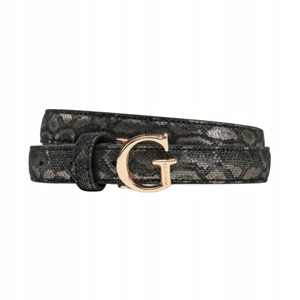 Guess Černý dámský pásek s hadím potiskem Adj Belt H30 M