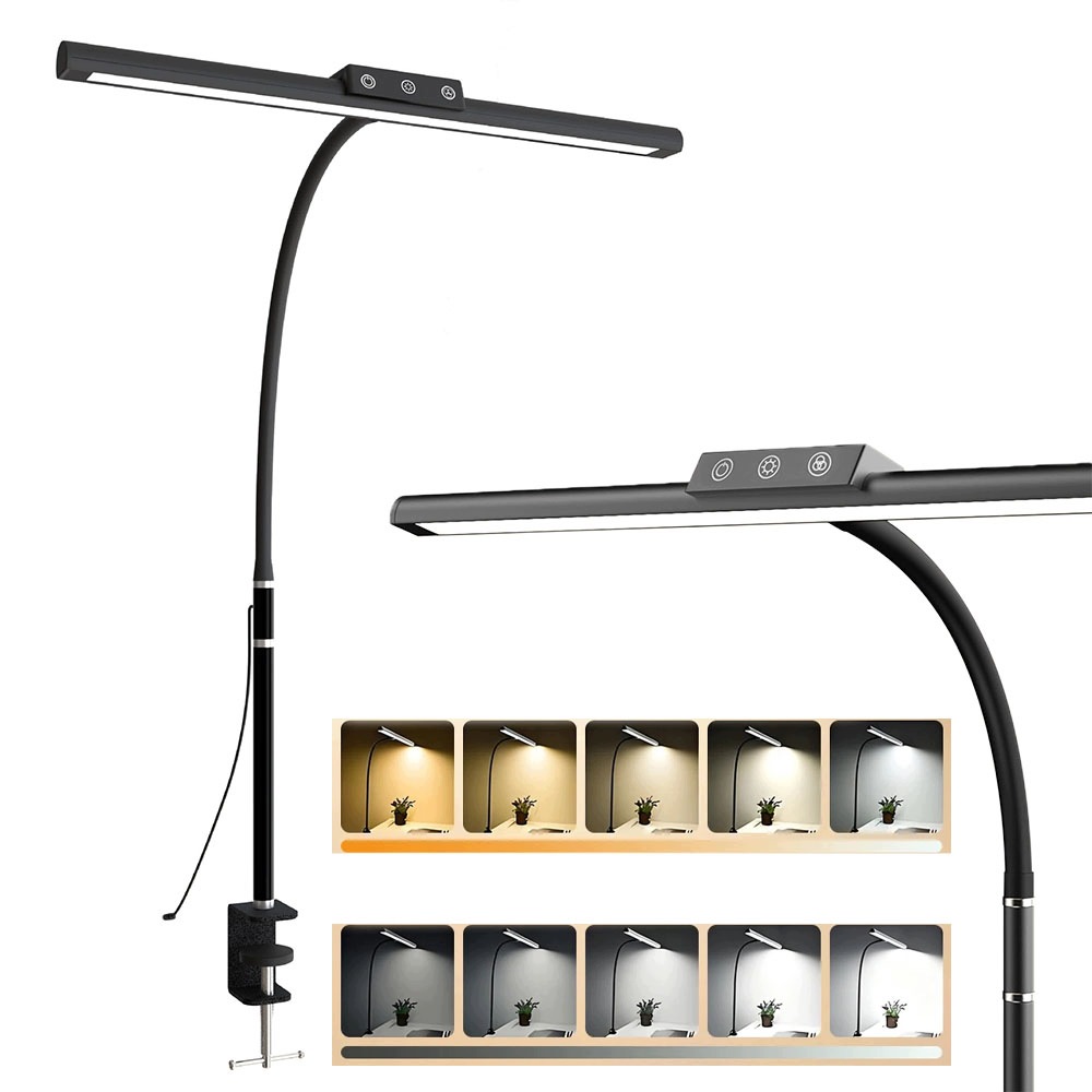 Led stolní lampička na stůl pro čtení nastavitelná 10W Stmívač 3 barvy