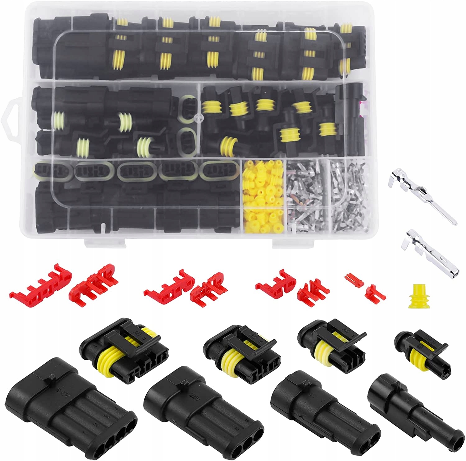 ZESTAW KOSTKA WTYK HERMETYCZNE KABLI KONEKTORÓW + ZACISKARKA 0,5-2,5 mm2 Producent części blurr