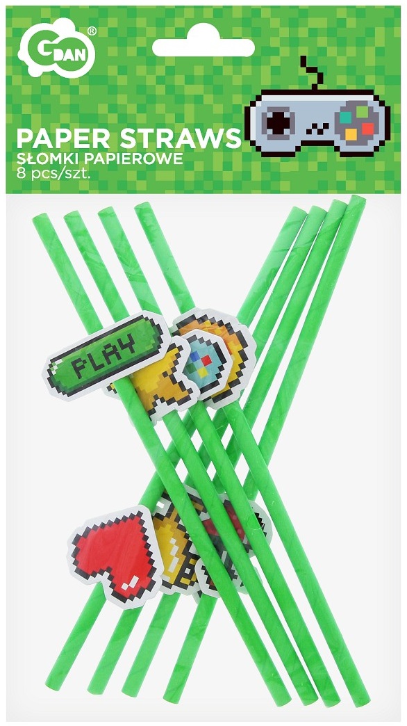 SŁOMKI PAPIEROWE GAME ON PIKSELE MINECRAFT 8 SZTUK Kod producenta PF-SPGO