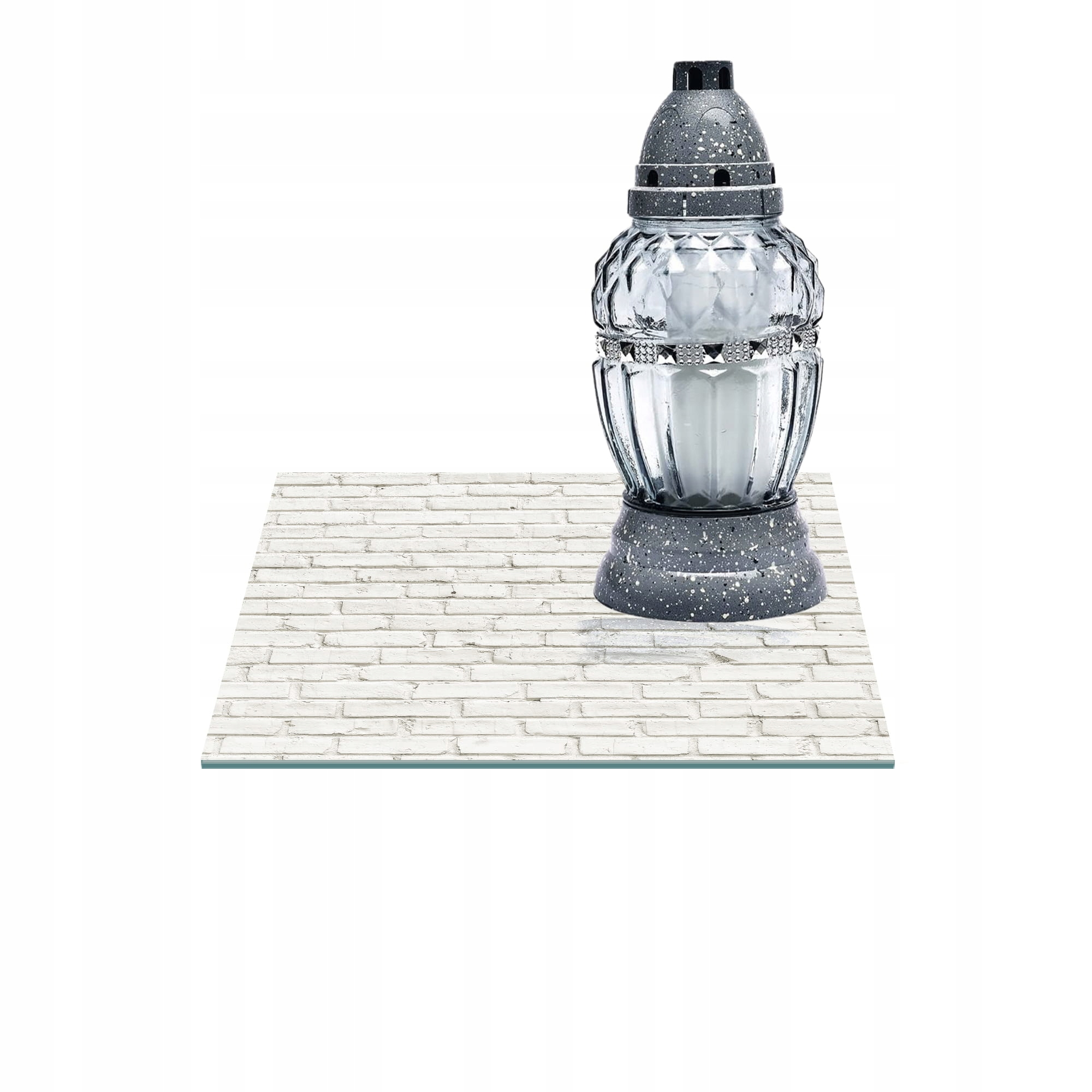 SZKLANA PODSTAWKA POD ZNICZE 40x40cm Cegły 349h