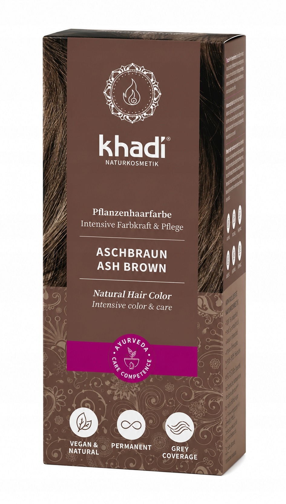 Khadi Naturalna Farba Do Włosów Popielaty Brąz 100 G Bio