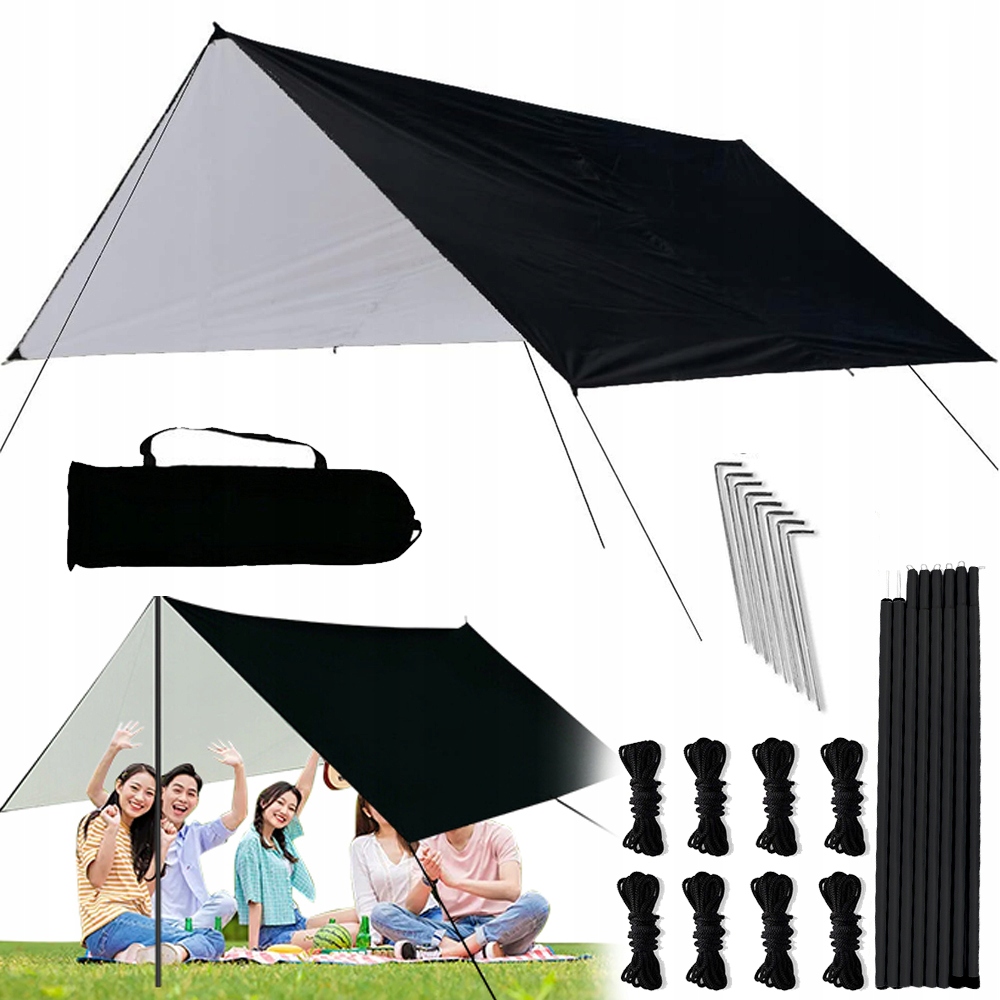 Tarp Krycí Plachta Bivakovací Voděodolná 300 X 300 CM – Lehká A Odolná