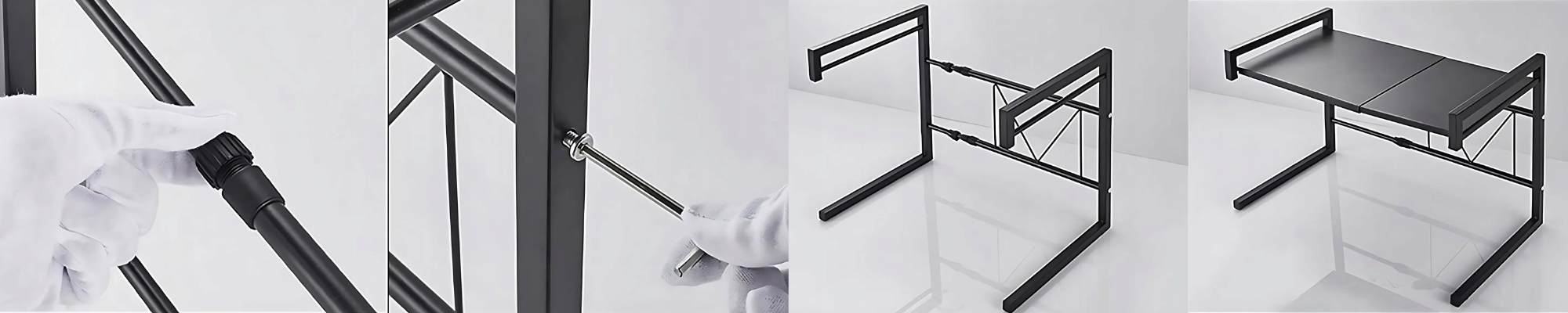 Półka na mikrofalówkę rozsuwana 43–65 cm, dwupoziomowa RegMag OR-05 – Więcej miejsca na blacie