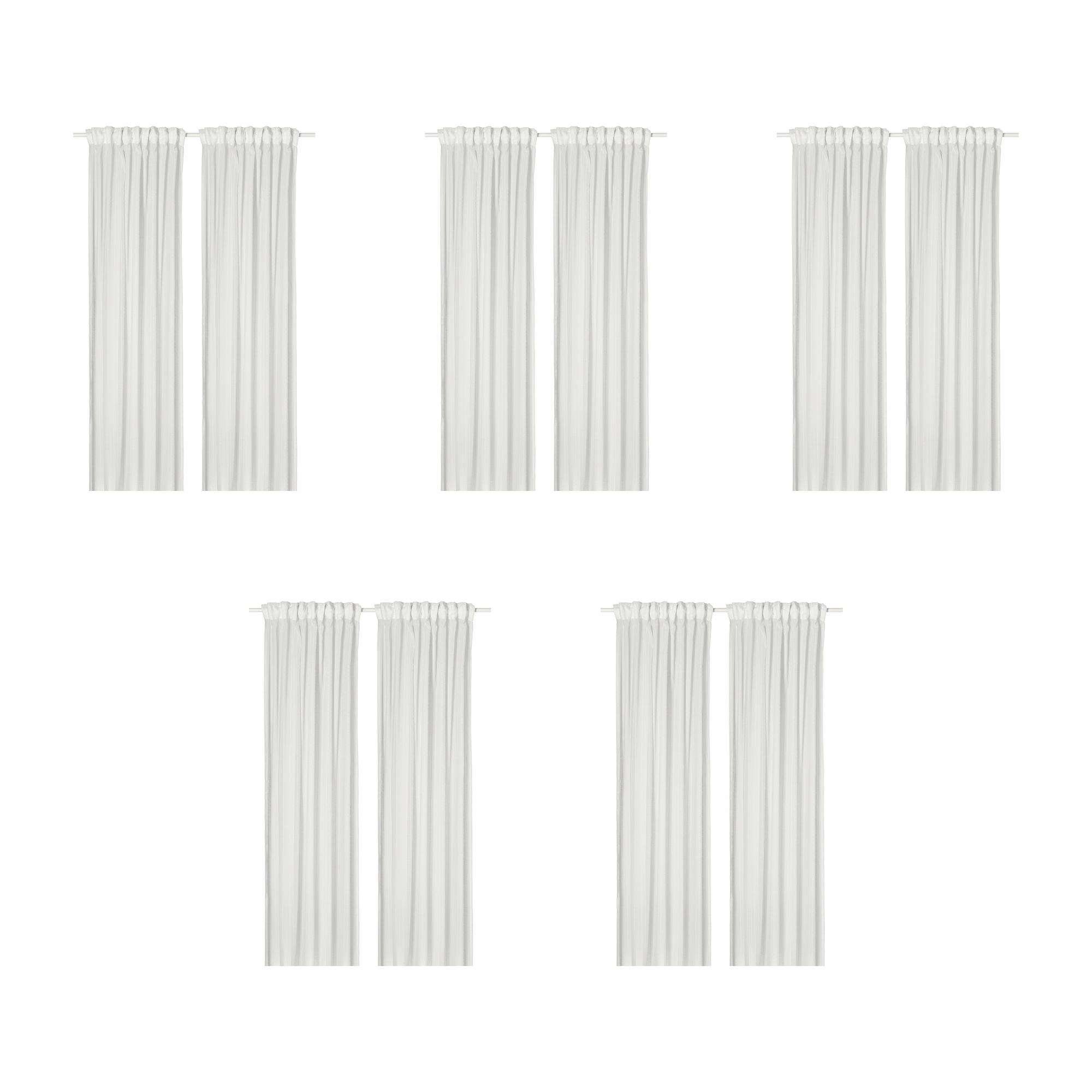 5 ks Matilda Záclony bílá/na pásku 145 x 250 cm