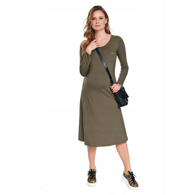 elegantní khaki těhotenské Šaty Lilly 9fashion pro těhotné ženy